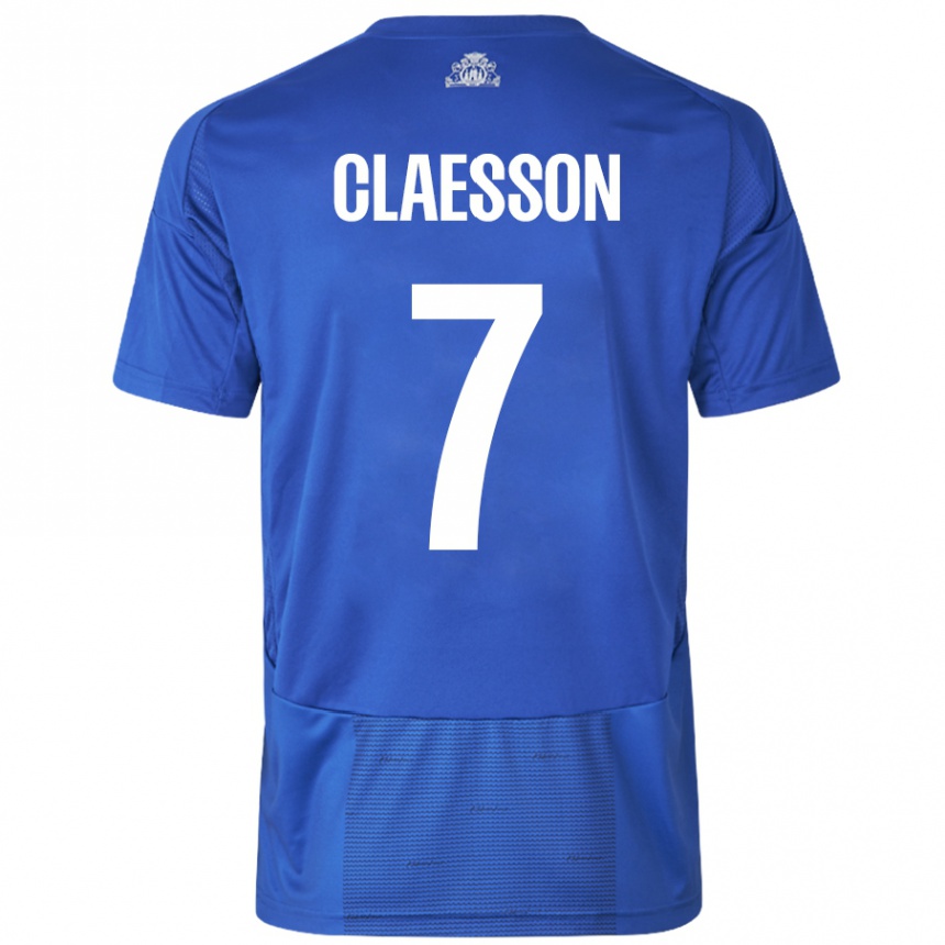 Vaikiškas Viktor Claesson #7 Balta Mėlyna Išvykos Marškinėliai 2024/25 T-Shirt