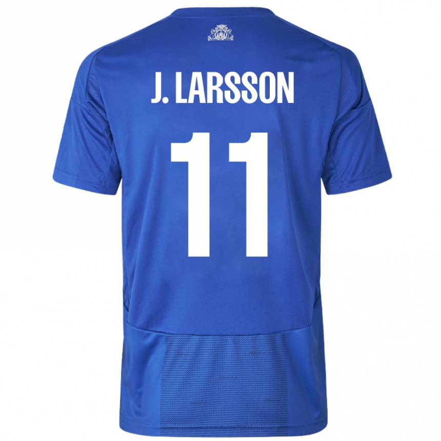 Vaikiškas Jordan Larsson #11 Balta Mėlyna Išvykos Marškinėliai 2024/25 T-Shirt