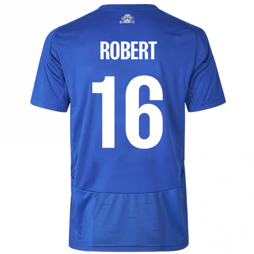 Vaikiškas Robert #16 Balta Mėlyna Išvykos Marškinėliai 2024/25 T-Shirt