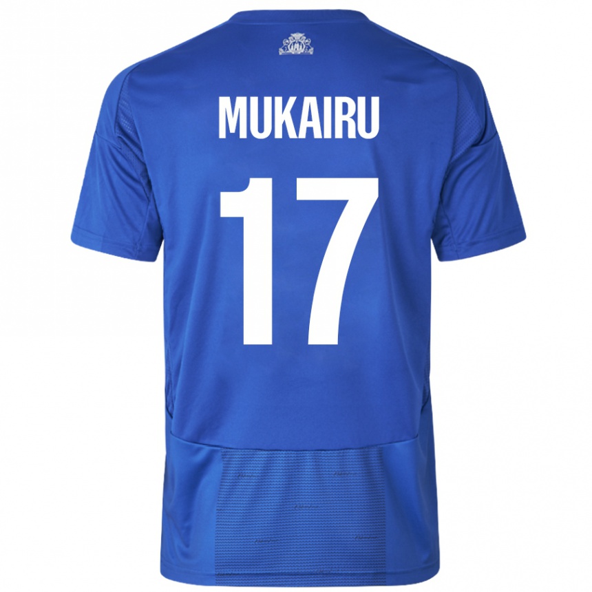 Vaikiškas Paul Mukairu #17 Balta Mėlyna Išvykos Marškinėliai 2024/25 T-Shirt