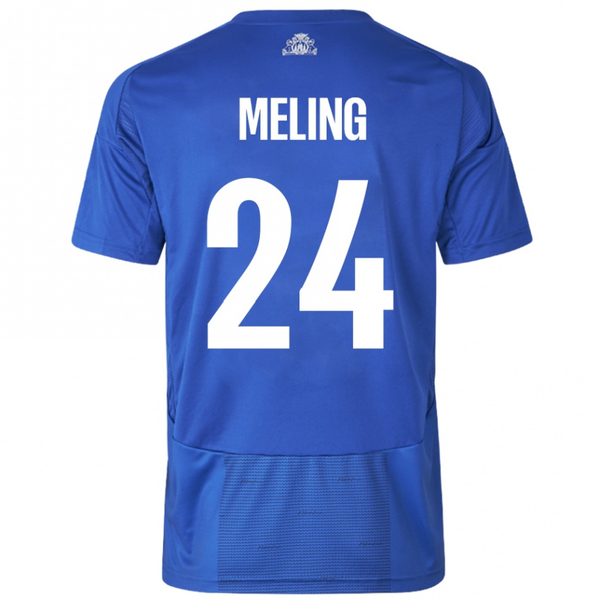 Vaikiškas Birger Meling #24 Balta Mėlyna Išvykos Marškinėliai 2024/25 T-Shirt