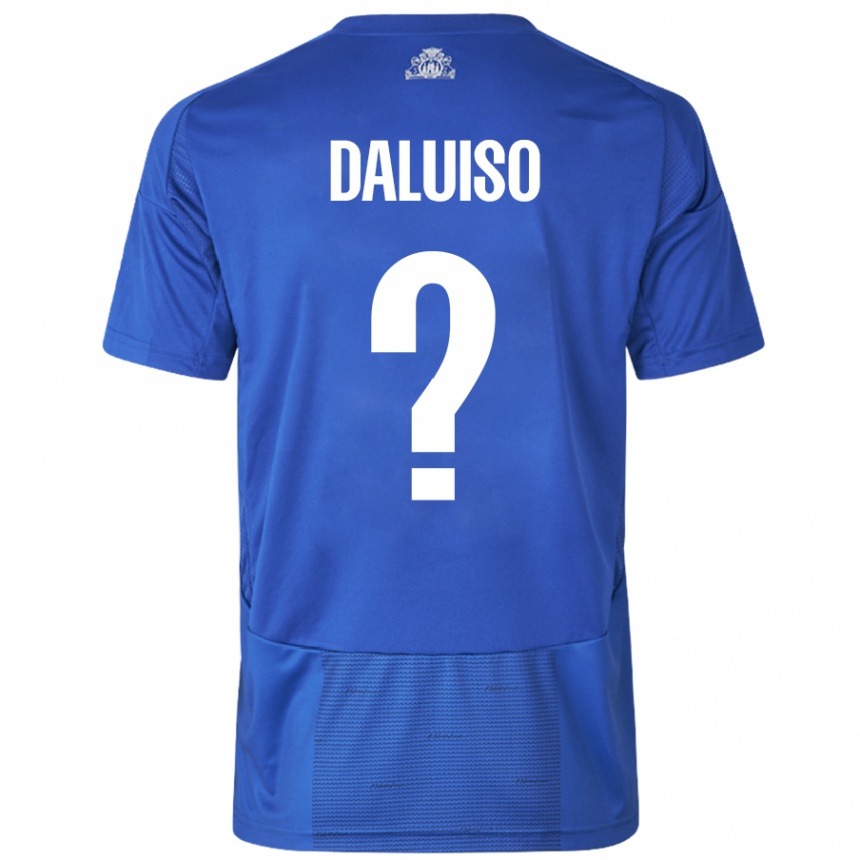 Vaikiškas Christoffer Daluiso #0 Balta Mėlyna Išvykos Marškinėliai 2024/25 T-Shirt