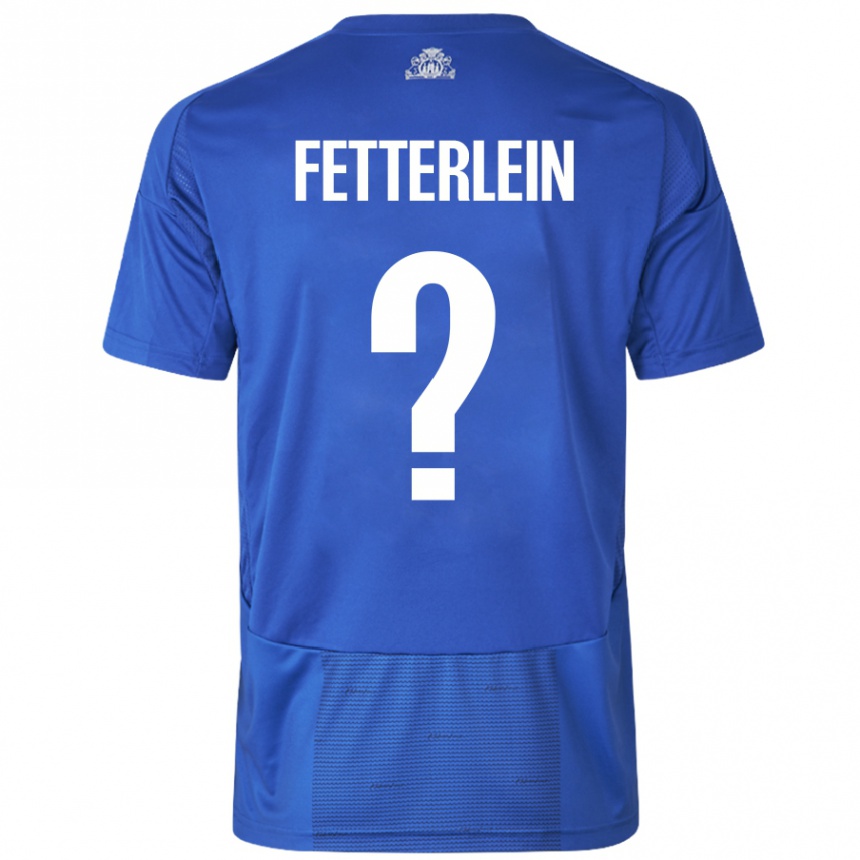 Vaikiškas Sean Fetterlein #0 Balta Mėlyna Išvykos Marškinėliai 2024/25 T-Shirt