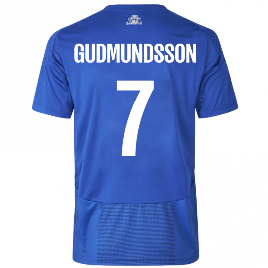 Vaikiškas Galdur Gudmundsson #7 Balta Mėlyna Išvykos Marškinėliai 2024/25 T-Shirt