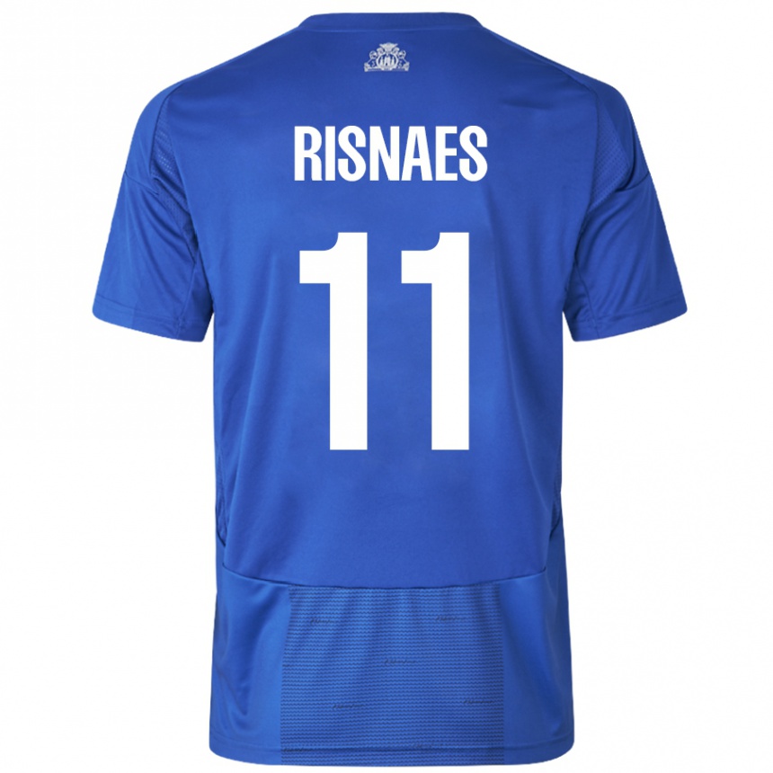 Vaikiškas Roberto Risnaes #11 Balta Mėlyna Išvykos Marškinėliai 2024/25 T-Shirt