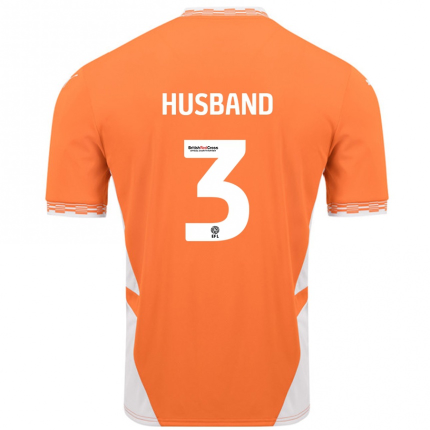 Vyrai James Husband #3 Oranžinė Balta Namų Marškinėliai 2024/25 T-Shirt