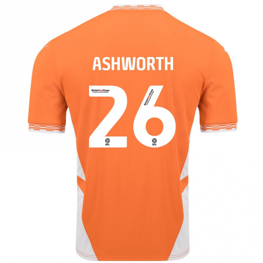 Vyrai Zac Ashworth #26 Oranžinė Balta Namų Marškinėliai 2024/25 T-Shirt