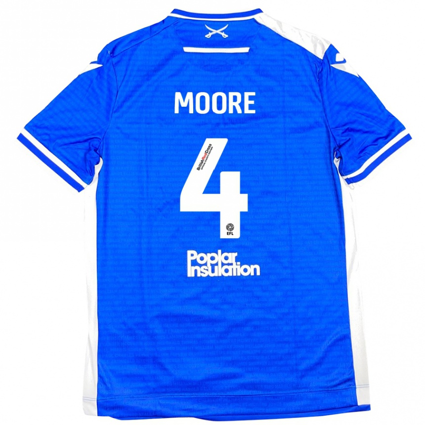 Vyrai Taylor Moore #4 Mėlyna Balta Namų Marškinėliai 2024/25 T-Shirt