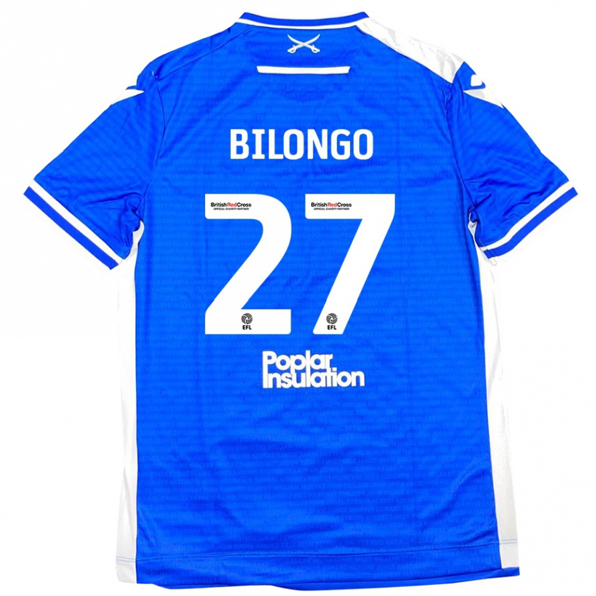 Vyrai Bryant Bilongo #27 Mėlyna Balta Namų Marškinėliai 2024/25 T-Shirt