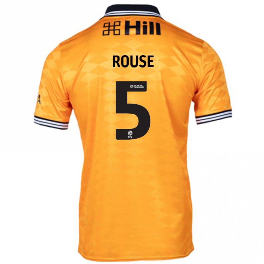 Vyrai Lauren Rouse #5 Oranžinė Namų Marškinėliai 2024/25 T-Shirt