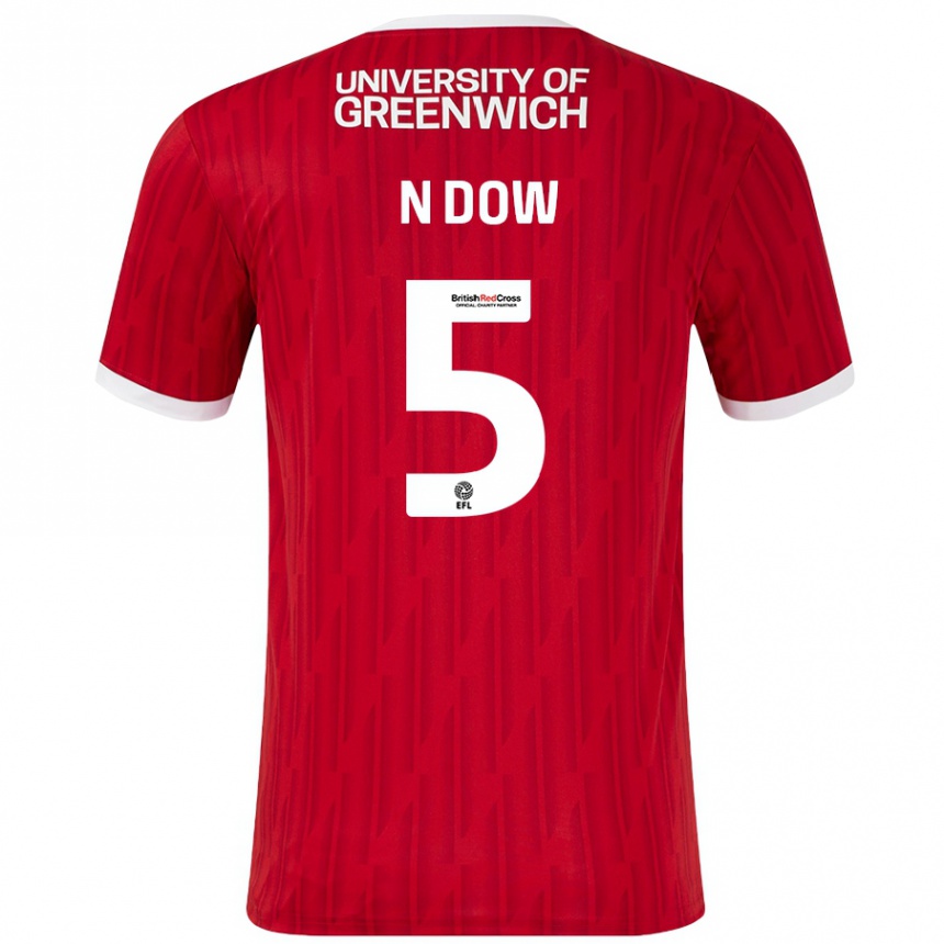 Vyrai Elisha N'dow #5 Raudona Balta Namų Marškinėliai 2024/25 T-Shirt