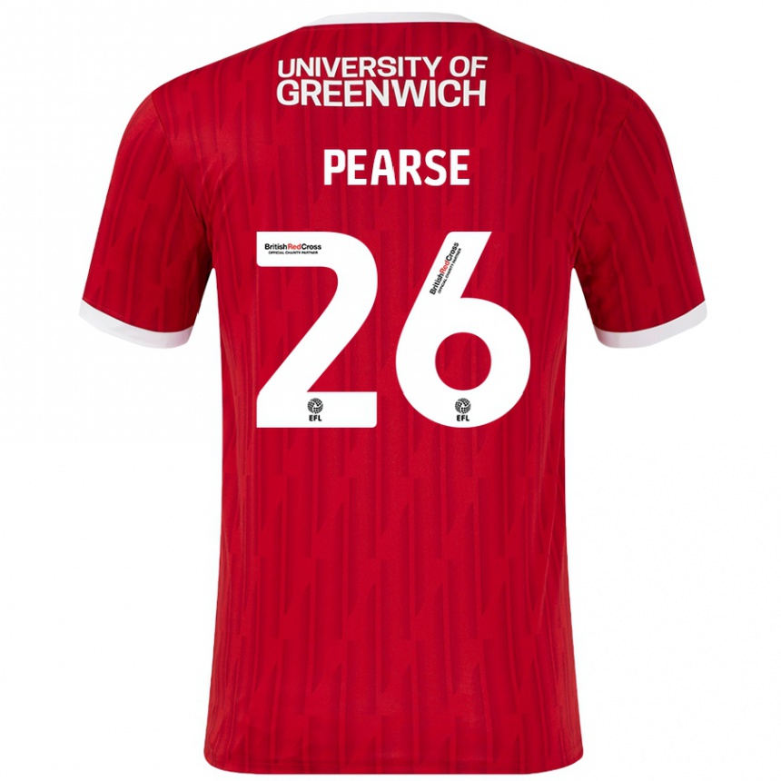 Vyrai Gracie Pearse #26 Raudona Balta Namų Marškinėliai 2024/25 T-Shirt