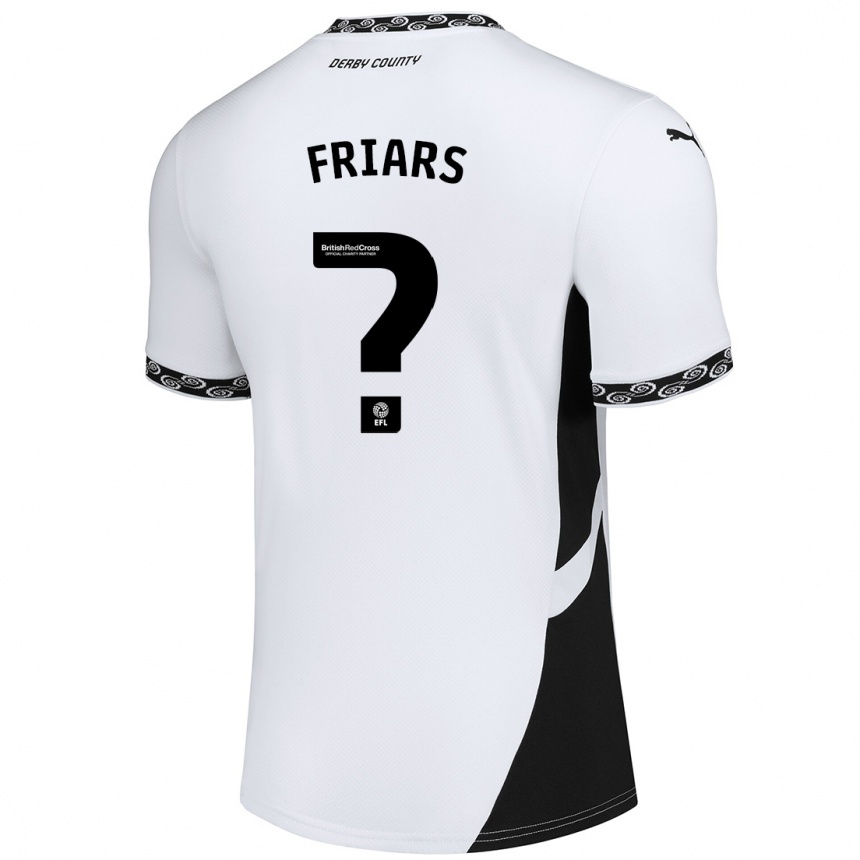 Vyrai Alfie Friars #0 Balta Juoda Namų Marškinėliai 2024/25 T-Shirt