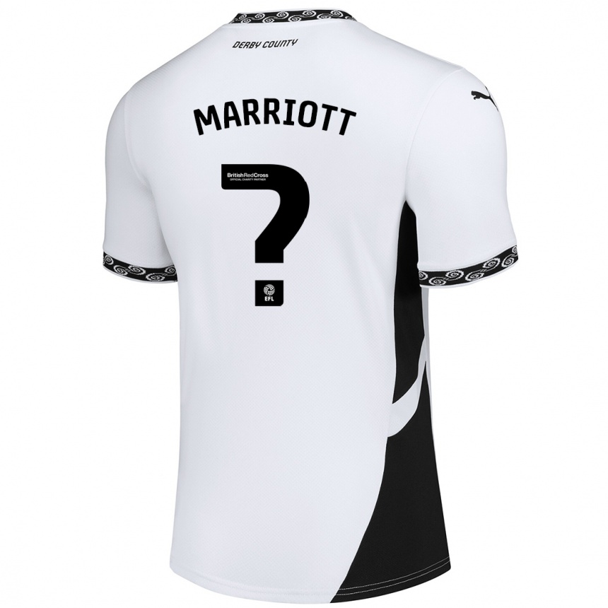 Vyrai Tom Marriott #0 Balta Juoda Namų Marškinėliai 2024/25 T-Shirt