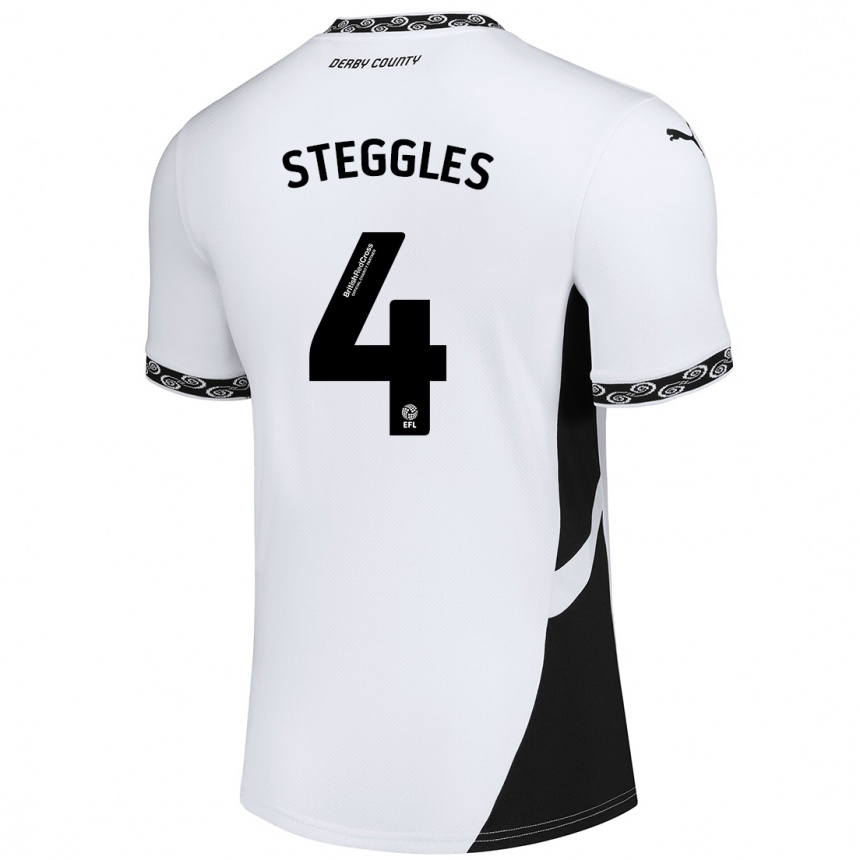 Vyrai Charlotte Steggles #4 Balta Juoda Namų Marškinėliai 2024/25 T-Shirt