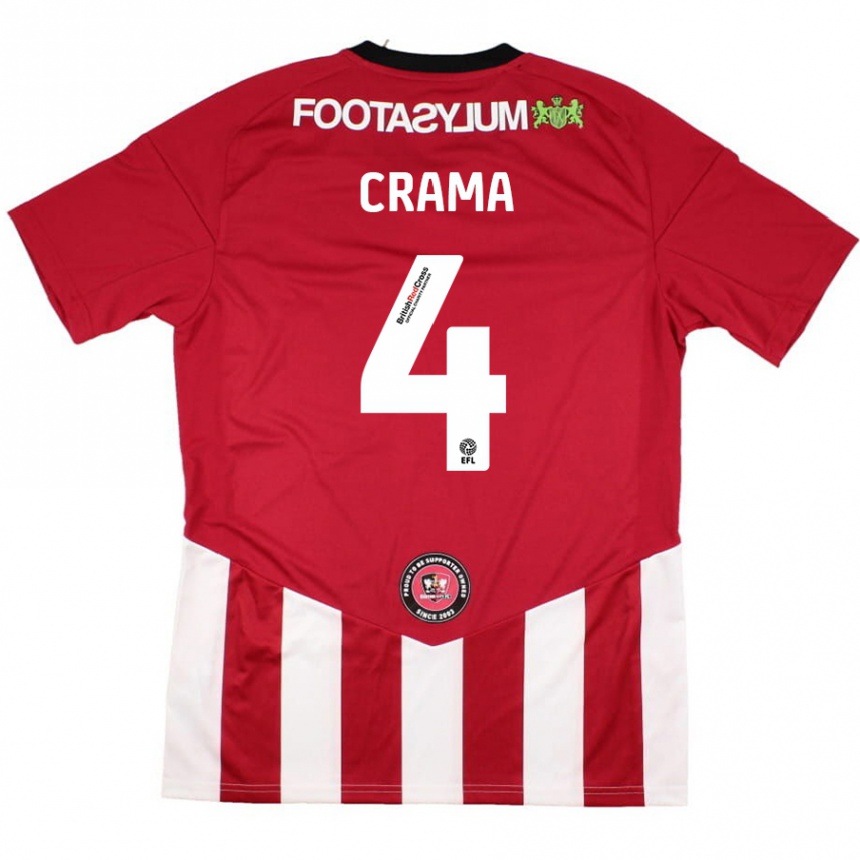 Vyrai Tristan Crama #4 Raudona Balta Namų Marškinėliai 2024/25 T-Shirt