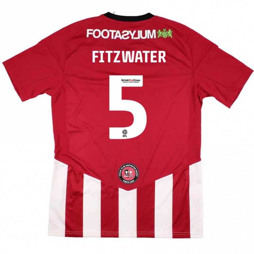 Vyrai Jack Fitzwater #5 Raudona Balta Namų Marškinėliai 2024/25 T-Shirt