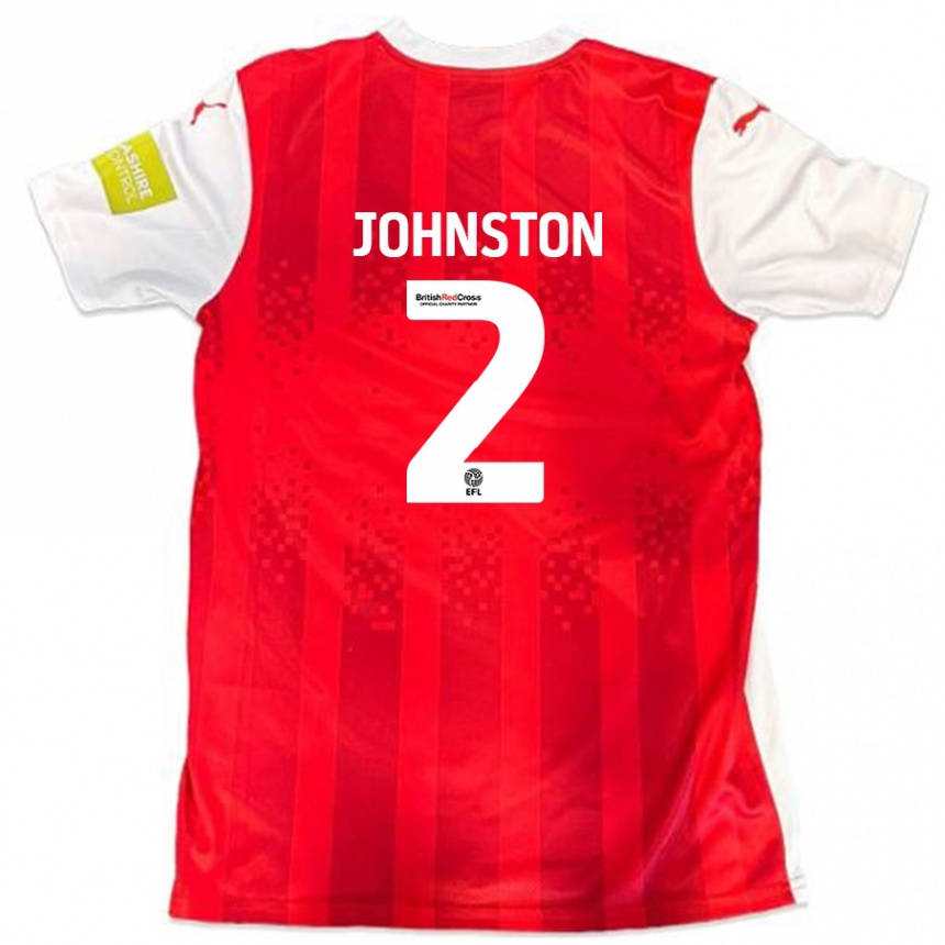 Vyrai Carl Johnston #2 Raudona Balta Namų Marškinėliai 2024/25 T-Shirt