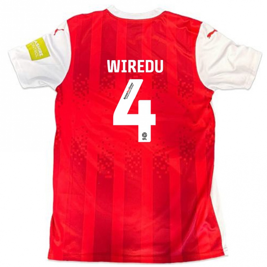 Vyrai Brendan Wiredu #4 Raudona Balta Namų Marškinėliai 2024/25 T-Shirt