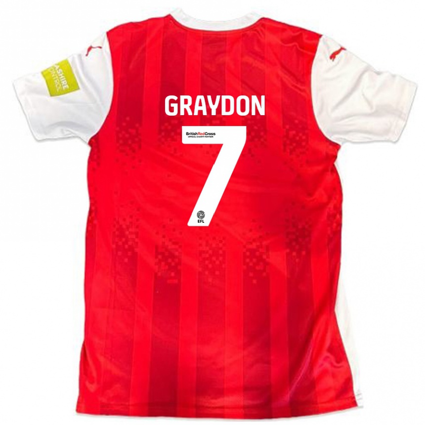 Vyrai Ryan Graydon #7 Raudona Balta Namų Marškinėliai 2024/25 T-Shirt