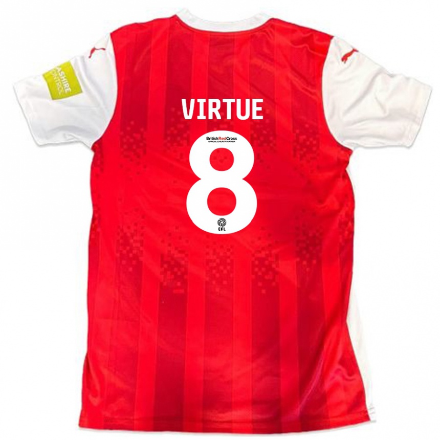 Vyrai Matty Virtue #8 Raudona Balta Namų Marškinėliai 2024/25 T-Shirt