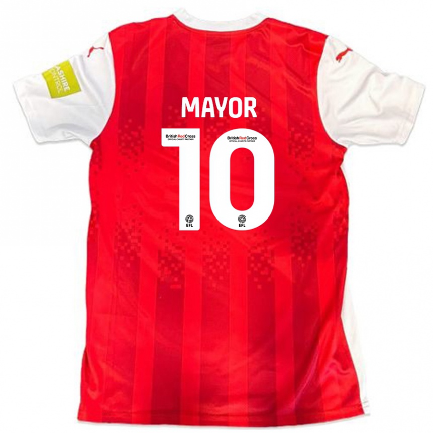 Vyrai Danny Mayor #10 Raudona Balta Namų Marškinėliai 2024/25 T-Shirt