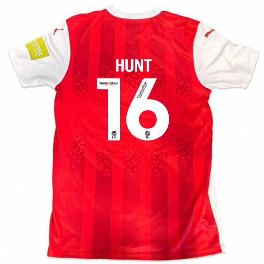 Vyrai Mackenzie Hunt #16 Raudona Balta Namų Marškinėliai 2024/25 T-Shirt