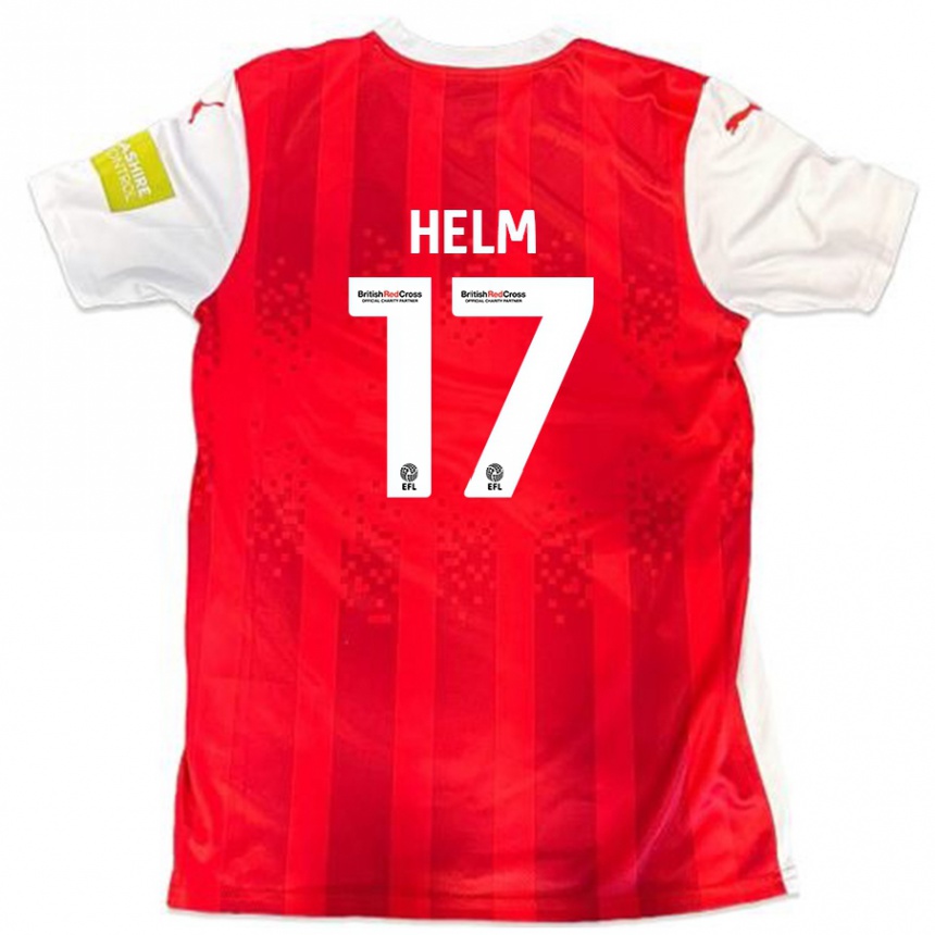 Vyrai Mark Helm #17 Raudona Balta Namų Marškinėliai 2024/25 T-Shirt