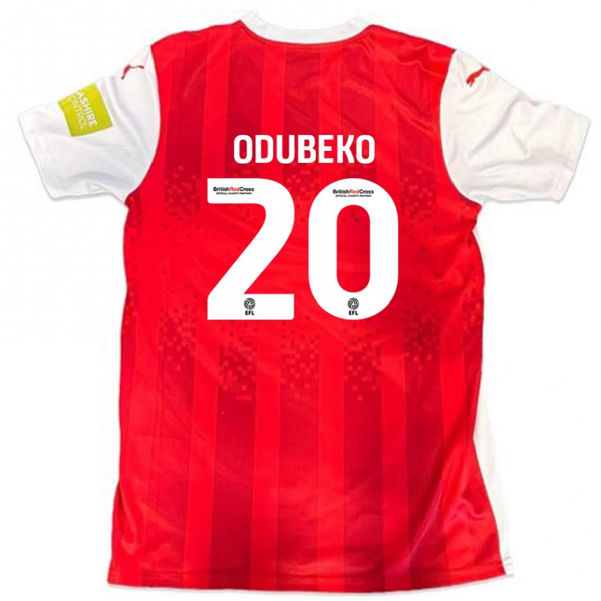 Vyrai Mipo Odubeko #20 Raudona Balta Namų Marškinėliai 2024/25 T-Shirt