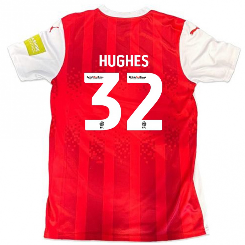 Vyrai Kayden Hughes #32 Raudona Balta Namų Marškinėliai 2024/25 T-Shirt