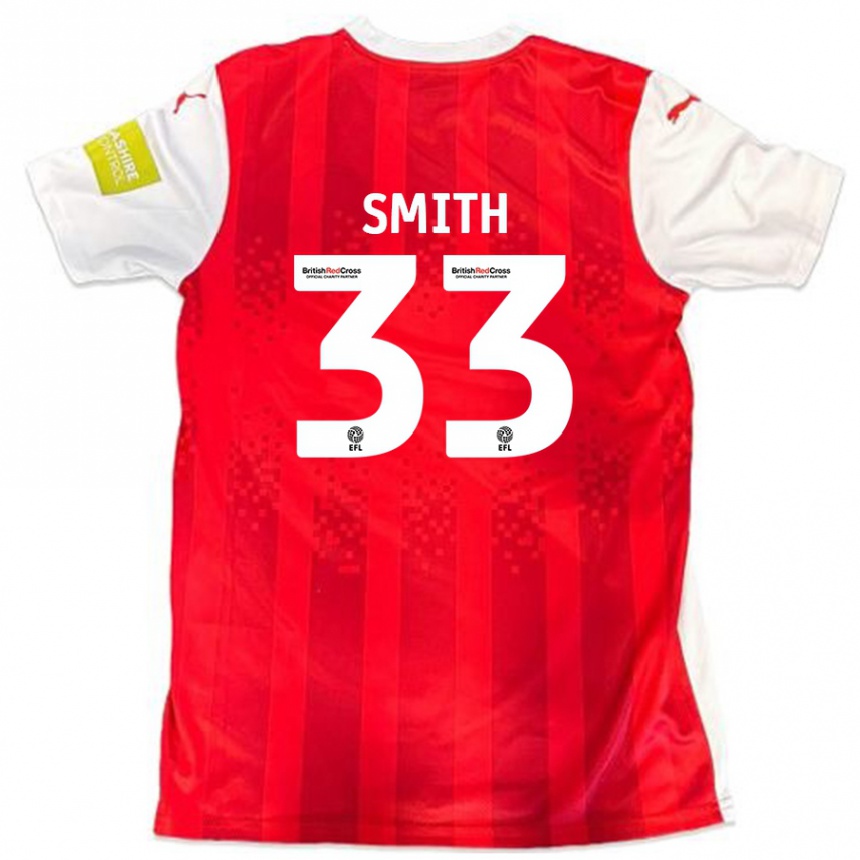 Vyrai Pele Smith #33 Raudona Balta Namų Marškinėliai 2024/25 T-Shirt