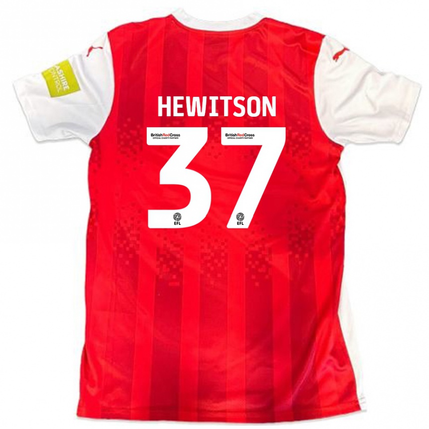 Vyrai Luke Hewitson #37 Raudona Balta Namų Marškinėliai 2024/25 T-Shirt