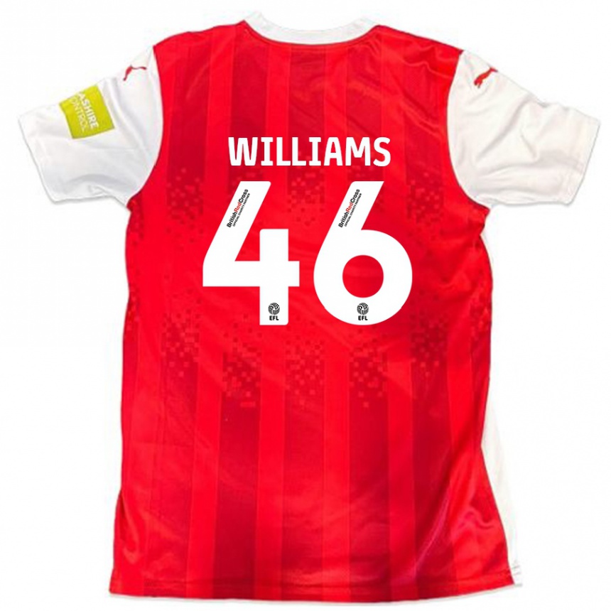 Vyrai Theo Williams #46 Raudona Balta Namų Marškinėliai 2024/25 T-Shirt