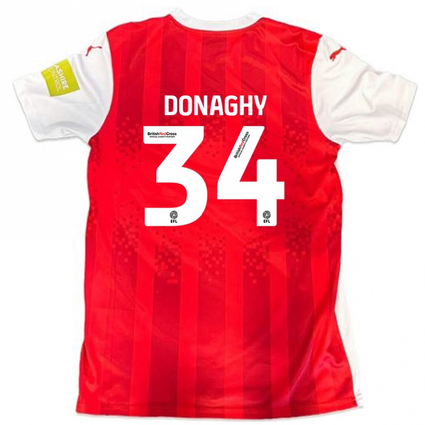 Vyrai Tom Donaghy #34 Raudona Balta Namų Marškinėliai 2024/25 T-Shirt