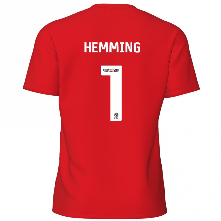 Vyrai Zach Hemming #1 Raudona Namų Marškinėliai 2024/25 T-Shirt