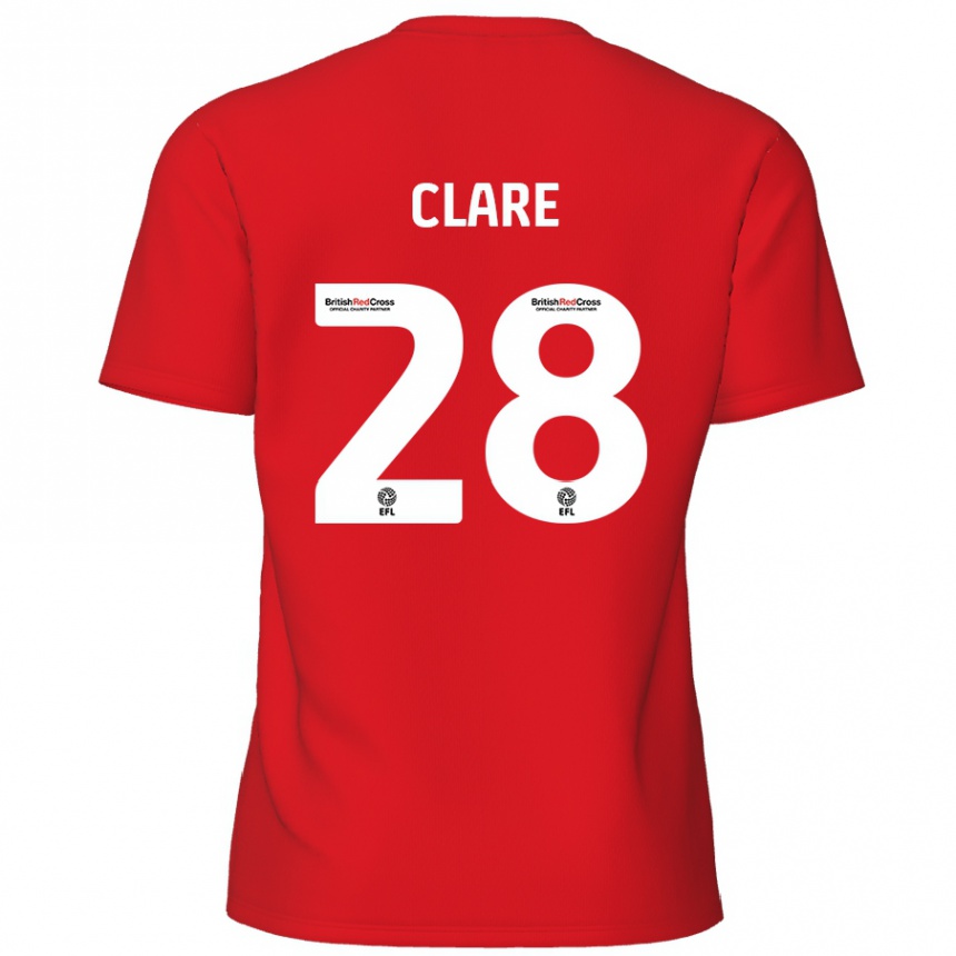 Vyrai Sean Clare #28 Raudona Namų Marškinėliai 2024/25 T-Shirt