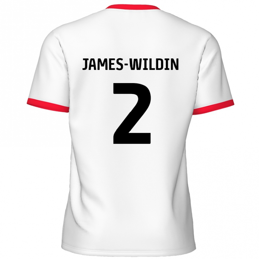 Vyrai Luther James-Wildin #2 Balta Raudona Namų Marškinėliai 2024/25 T-Shirt