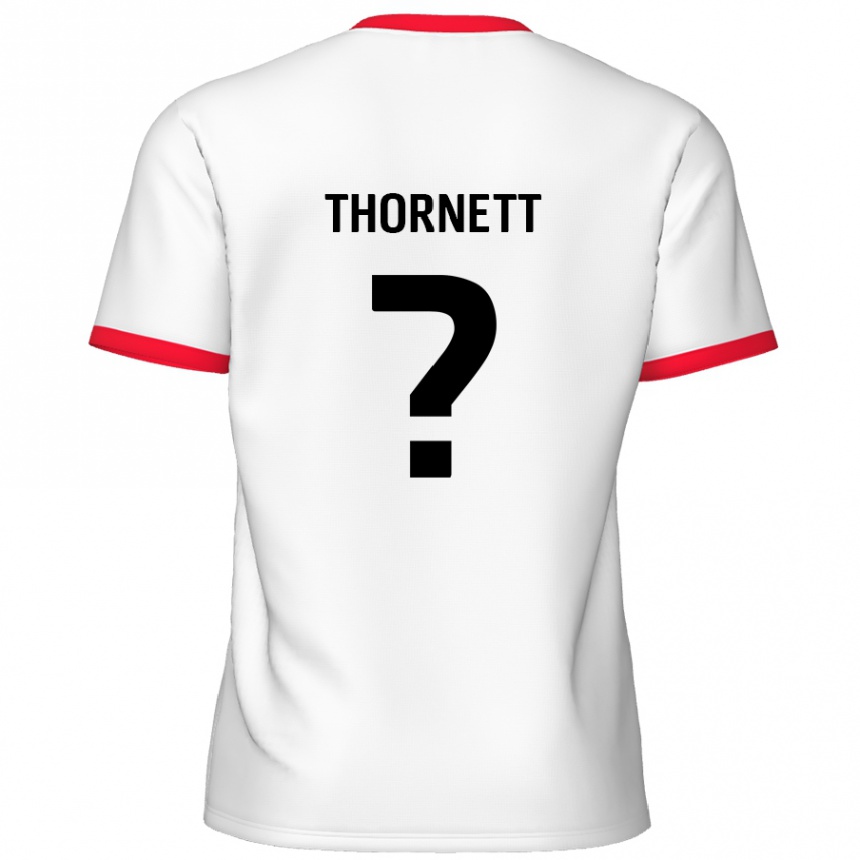 Vyrai Alfie Thornett #0 Balta Raudona Namų Marškinėliai 2024/25 T-Shirt