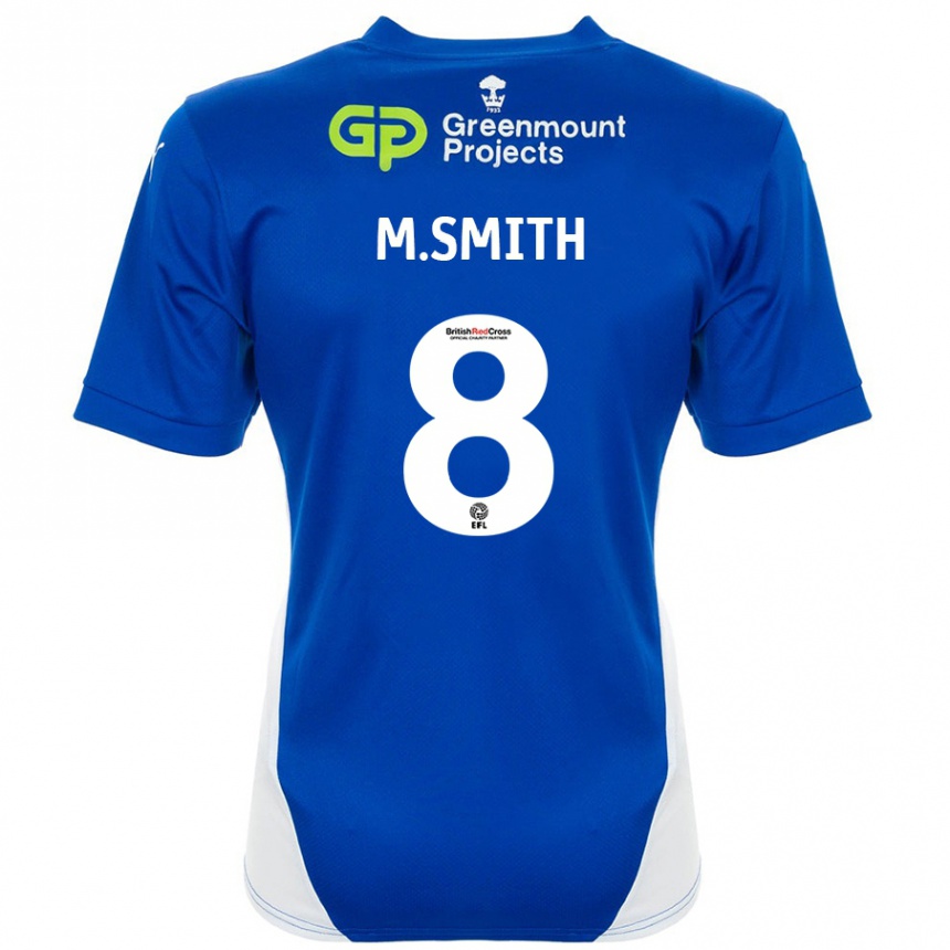 Vyrai Matt Smith #8 Mėlyna Balta Namų Marškinėliai 2024/25 T-Shirt