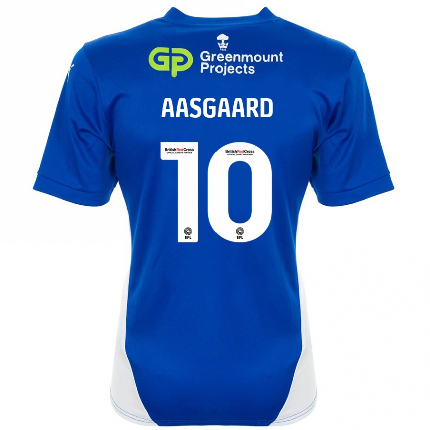 Vyrai Thelo Aasgaard #10 Mėlyna Balta Namų Marškinėliai 2024/25 T-Shirt