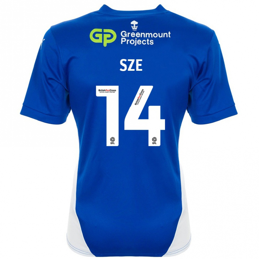 Vyrai Chris Sze #14 Mėlyna Balta Namų Marškinėliai 2024/25 T-Shirt