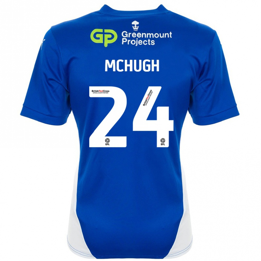 Vyrai Harry Mchugh #24 Mėlyna Balta Namų Marškinėliai 2024/25 T-Shirt