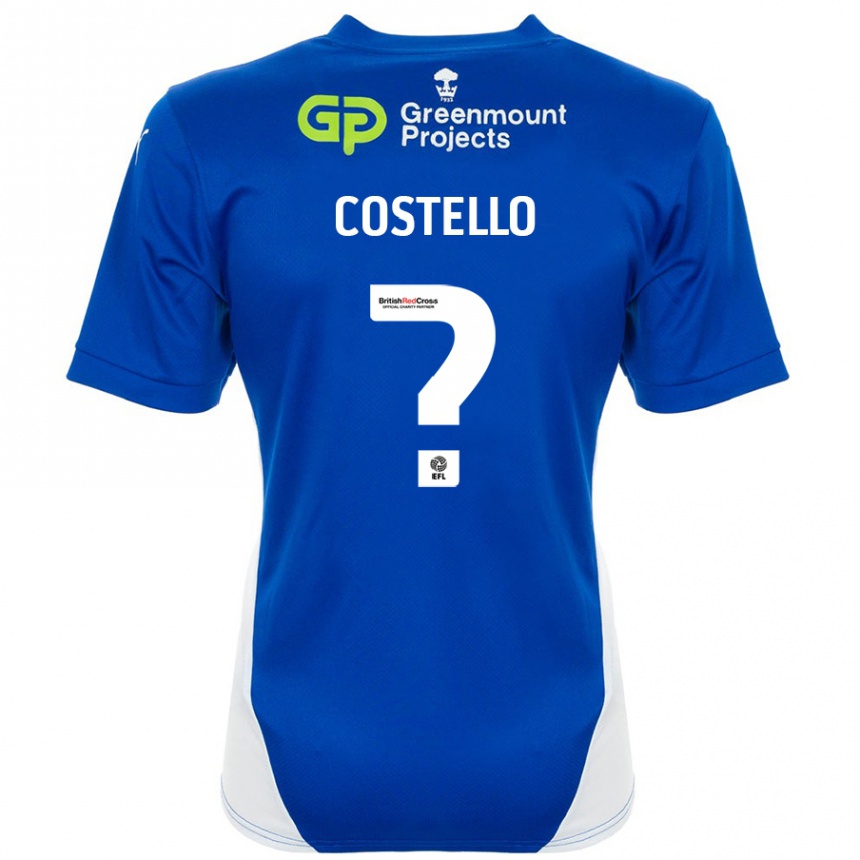 Vyrai Tom Costello #0 Mėlyna Balta Namų Marškinėliai 2024/25 T-Shirt