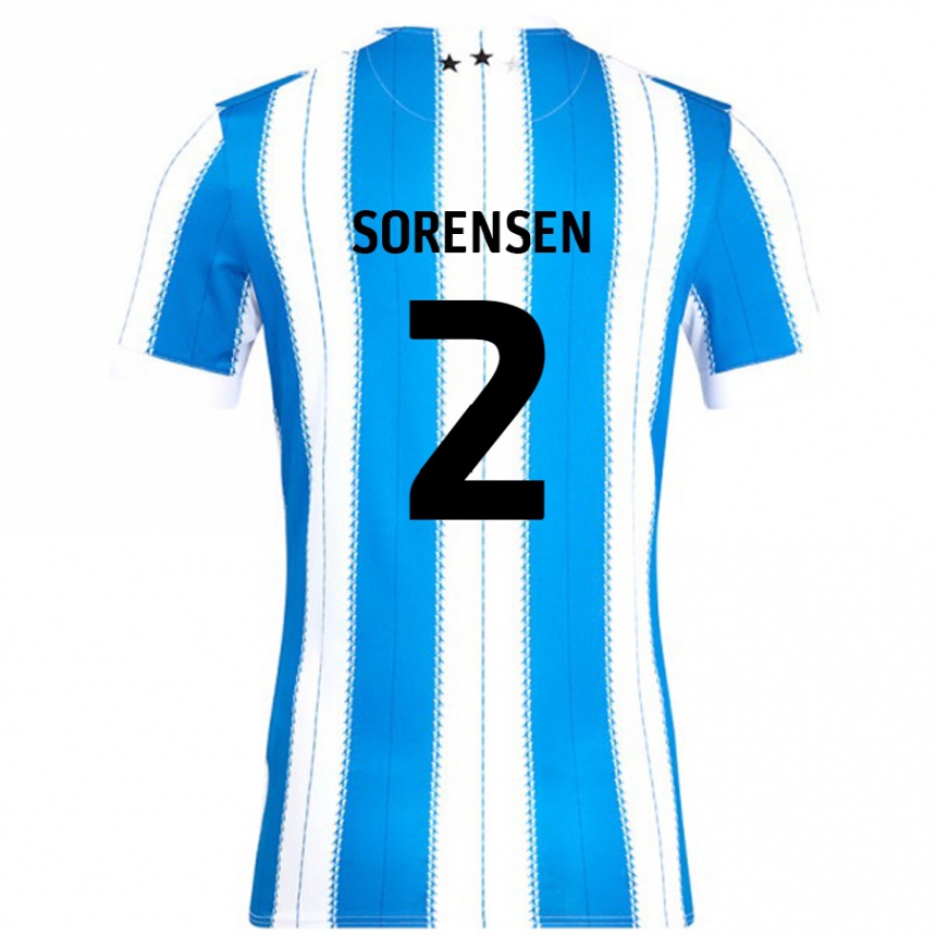 Vyrai Lasse Sörensen #2 Mėlyna Balta Namų Marškinėliai 2024/25 T-Shirt