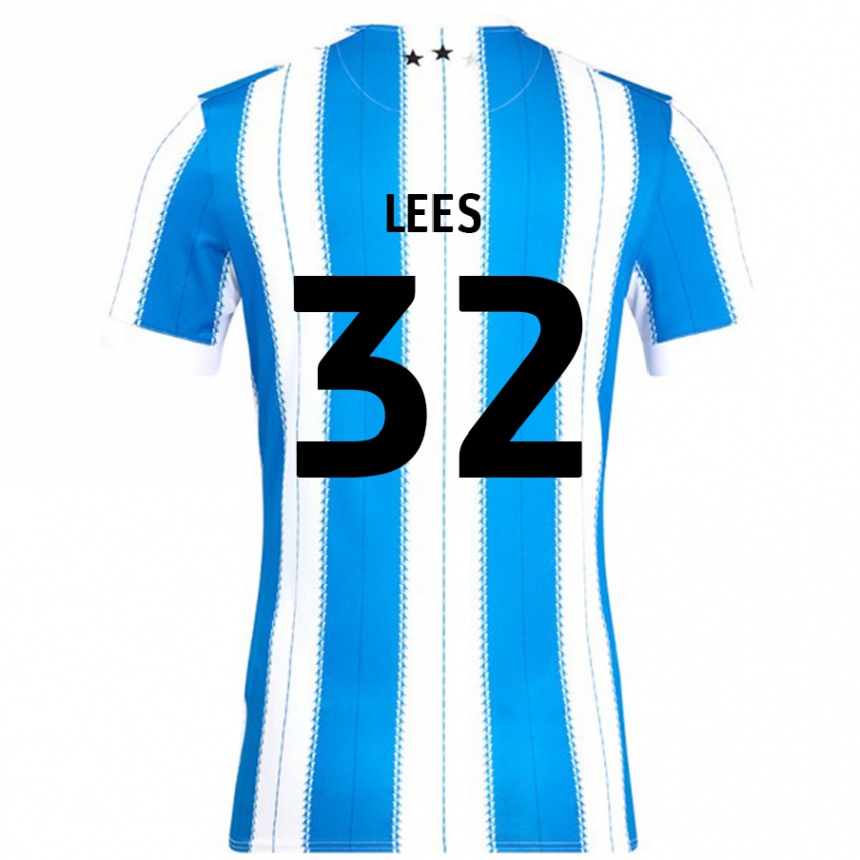 Vyrai Tom Lees #32 Mėlyna Balta Namų Marškinėliai 2024/25 T-Shirt