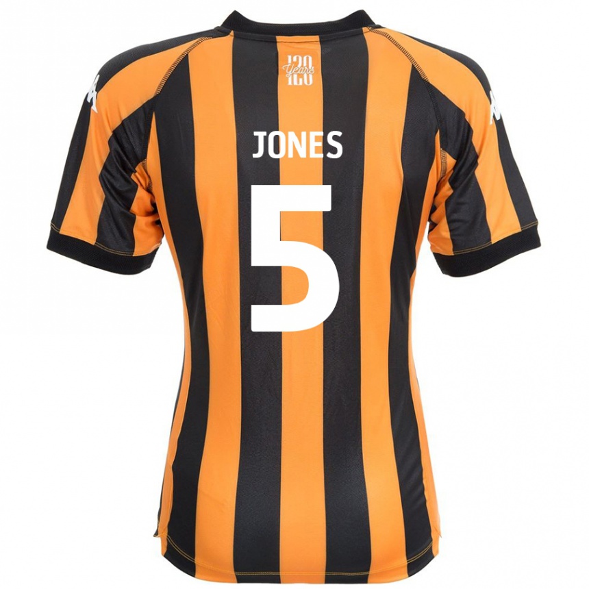 Vyrai Alfie Jones #5 Juodasis Gintaras Namų Marškinėliai 2024/25 T-Shirt