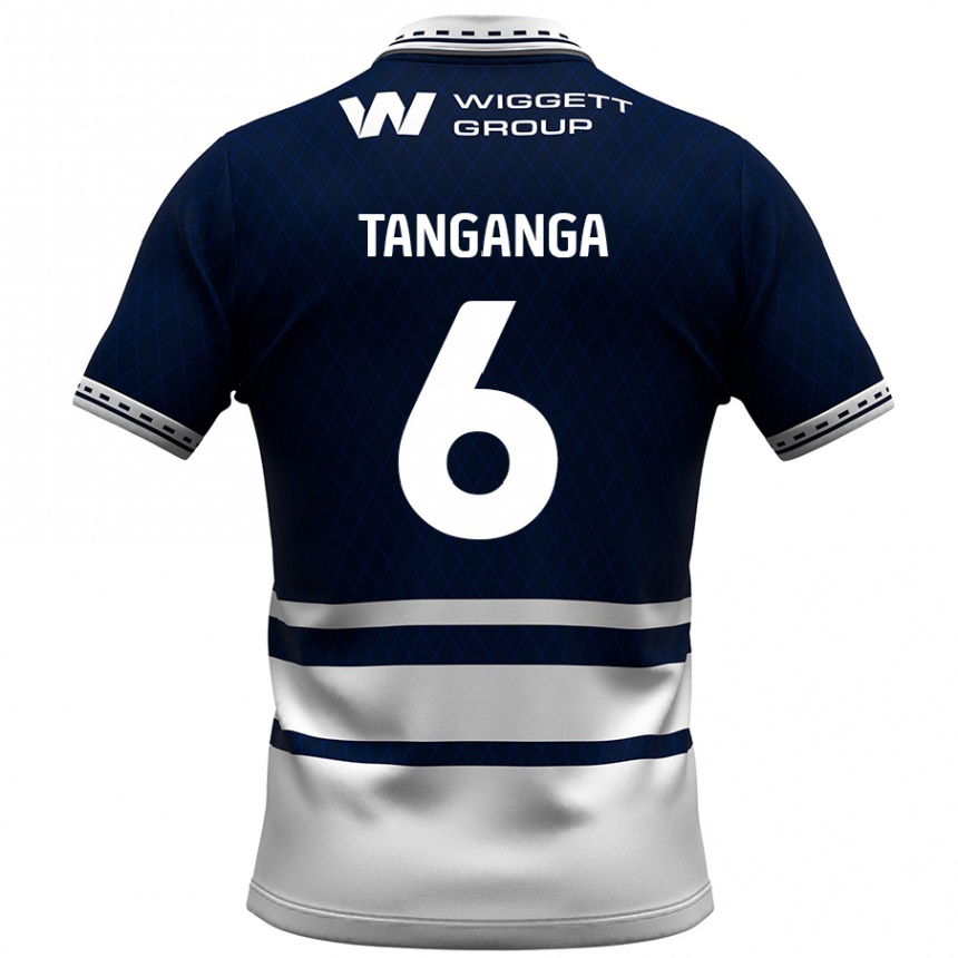 Vyrai Japhet Tanganga #6 Tamsiai Mėlyna Balta Namų Marškinėliai 2024/25 T-Shirt