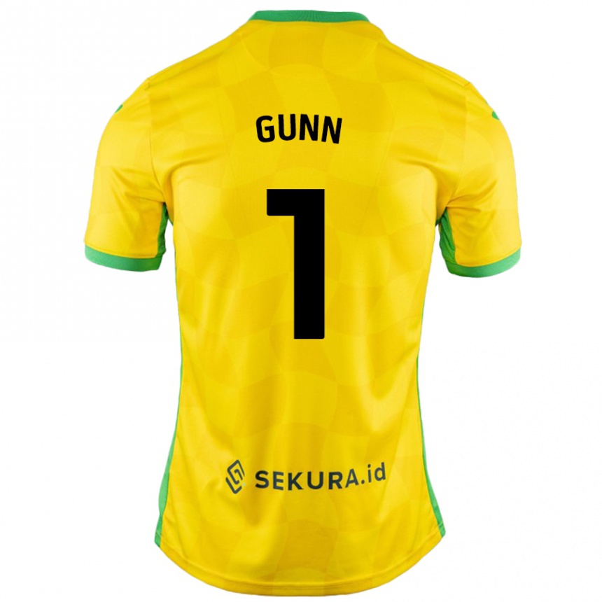 Vyrai Angus Gunn #1 Geltona Žalia Namų Marškinėliai 2024/25 T-Shirt