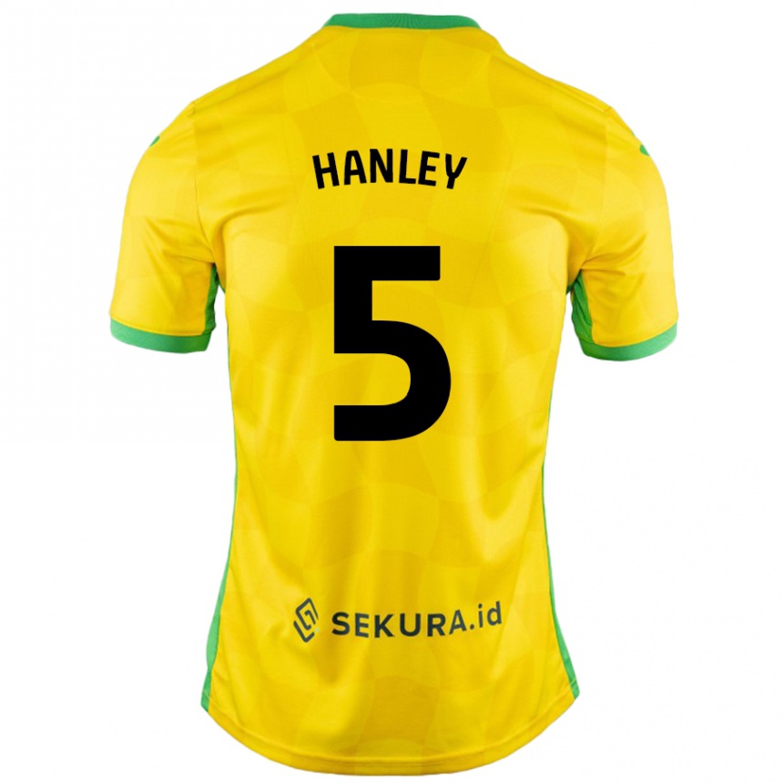 Vyrai Grant Hanley #5 Geltona Žalia Namų Marškinėliai 2024/25 T-Shirt