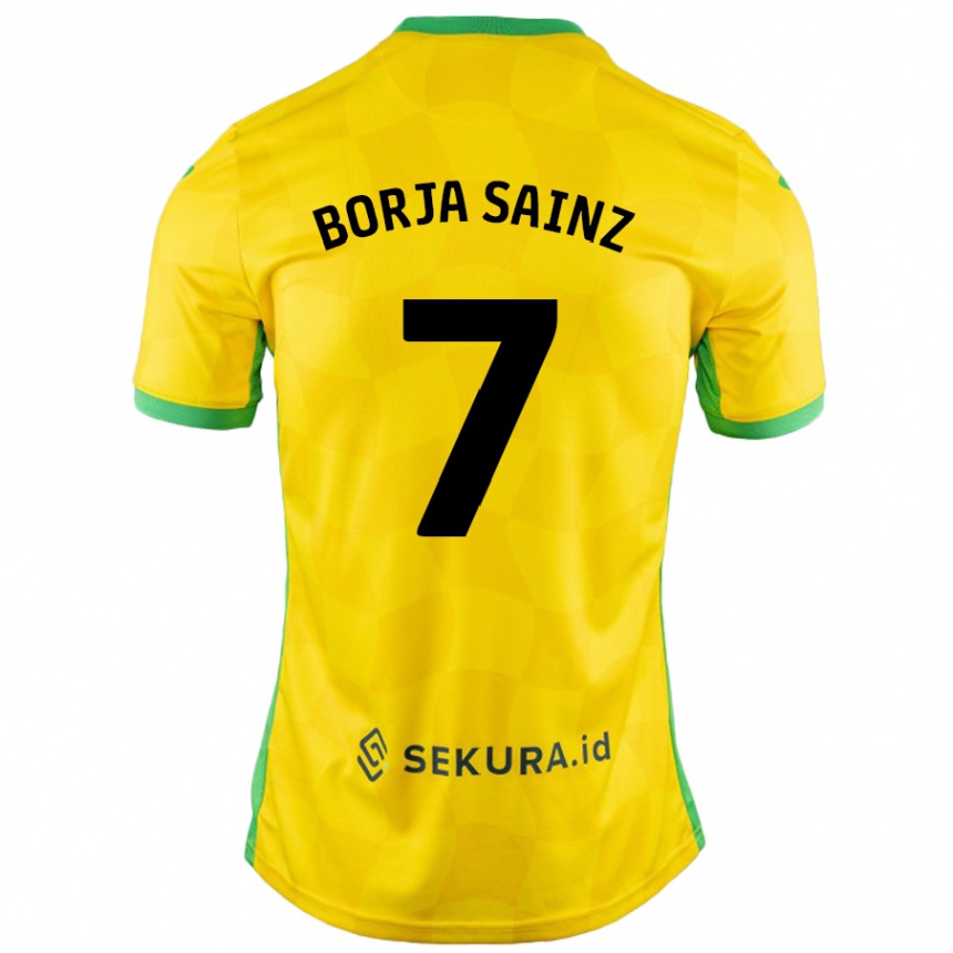 Vyrai Borja Sainz #7 Geltona Žalia Namų Marškinėliai 2024/25 T-Shirt